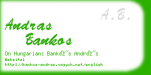 andras bankos business card